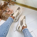 SPARKLY SNEAKER 8-251 - BEIGE