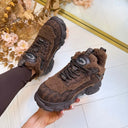 BUFFALO CLD CHAI WARM SNEAKER 18362 - BEIGE/BLACK/LEOPARD