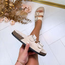 COMFY SCHNALLEN-PANTOLETTE BS2237 - BEIGE