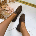 STRIKJES INSTAPPER 68-421 - BROWN