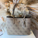 GUESS MERIDIAN LARGE GIRLFRIEND BAG OS697423 - LATTE LOGO