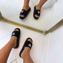 GUESS SPARK BEACH SLIPPER E6GZ16BB00F - JBLK BLACK