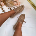 ANNE FRINGE SLIPPER AQ212 - BROWN