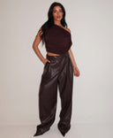 UNIQUE THE LABEL ZIVA LEDER HOSE BRAUN