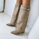 BOTTINES SUÉDINE À SERRURE 9501A - KAKI