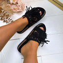 BASIC FRINGE SLIPPER OM6622 - SCHWARZ