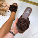 BIG FLOWER PANTOLETTE OM6625 - BRAUN
