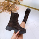 GLAMOUR BOOT A-1000V** - BROWN/LEOPARD