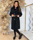 GUESS NEW PATRICE BELTED COAT W6BL40W4092 - JBLK BLACK