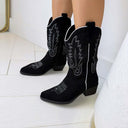*SALE* COWBOY STIEFEL KURZ DEN928 - BLACK/SUE