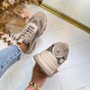 STEVE MADDEN POSSESSION-E SNEAKER 4652 - TAUPE/GRY SUE