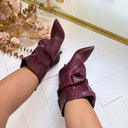 LEATHER LOOK SLOUCH HAK 2810 - RED [WINE]