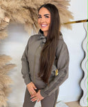 GUESS NEW HOODED SCUBA SWEATER W6YQ16K4354 - A11Q TAUPE