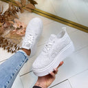 PLATEAU LACE SNEAKER PC308 - WHITE