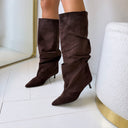 BASIC SUEDINE LAARS MET HAKJE HL-22 - BROWN