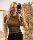 UNIQUE THE LABEL JILL TOP MANCHES COURTES - CHARCOAL