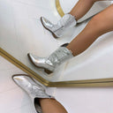 *AKTION* COWBOY STIEFEL SHORT DEN928 - SILVER