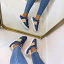 GUESS ALLOVER LOGO DENIM SNEAKER FLJR11DEN12 - BLUE