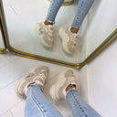GLITZER-DETAIL-SNEAKER 8997 - BEIGE