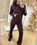 GUESS FAUSTA FULL ZIP HOODED VEST V6BQ02K6254 - A11R BROWN