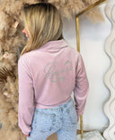 GUESS AMALIA HALF ZIP HIGH SWEATER V6BQ08K6302 - F40K LIGHT PINK