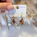 STONES EARRING EH1149 - GOLD/BROWN