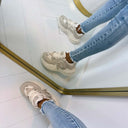 GLITZER-DETAIL-SNEAKER 8997 - BEIGE