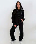 UNIQUE THE LABEL IMANI WIDE LEG JOGGER TIEFSCHWARZ
