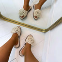 BIG FLOWER SLIPPER OM6625 - KHAKI