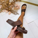 SUEDINE GOLDEN TOE SLIPPER LS-5463A - BRAUN
