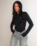 UNIQUE THE LABEL JACKY LONGSLEEVE OBERTEIL - SCHWARZ