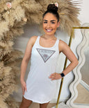 GUESS TRIANGLE RHINESTONES DRESS E5GP01I3Z14 - WEISS