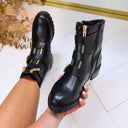 BOTTE ZIP TRIPLE DOUBLE 12618-A210 - NOIR/OR