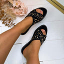 *SALE* STUDS SPARK SLIPPER 9838 - BLACK