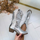 *AKTION* COWBOY STIEFEL SHORT DEN928 - SILVER