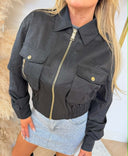 GUESS JULIANE UTILITY CARGO JACKET W6YL20W2910 - BLACK