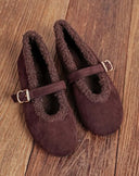 ANNE FRINGE SLIPPER AQ212 - BROWN