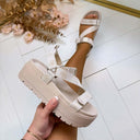 GUESS 4G LOGO SANDALE FLJFTTFAL03 - CREAM