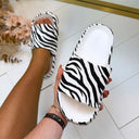 *SALE* ANIMAL SLIPPER 5013-21 - ZEBRA/WHITE