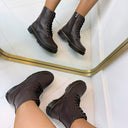 LEATHER LOOK VETERBOOT BS25A