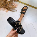 GEKLEURDE STEENTJES SLIPPER LS393 - BLACK