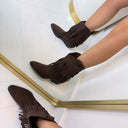 FRINGE BOOT K-99501 - COFFEE