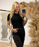 UNIQUE THE LABEL JILL TOP MANCHES COURTES - CHARCOAL