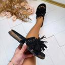 BASIC FRINGE SLIPPER OM6622 - SCHWARZ