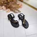 **LAATSTE MAAT 38** SCHELPJES SANDAAL 8381 - BLACK