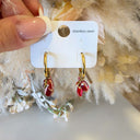 STONES EARRING EH1149 - GOLD/RED