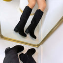 BOTTINES À TALONS BASIC D-91 - NOIR
