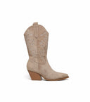 *ACTIE* SUEDINE COWBOY LAARS DE1168-1 - KHAKI/SUE