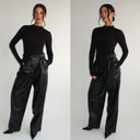 UNIQUE THE LABEL ZIVA LEATHER PANTALON BLACK
