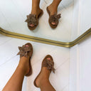 *SALE* FLOWER SLIPPER 9829 - MOKKA